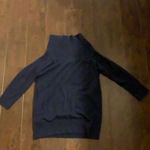 Navy blue turtleneck long sweater